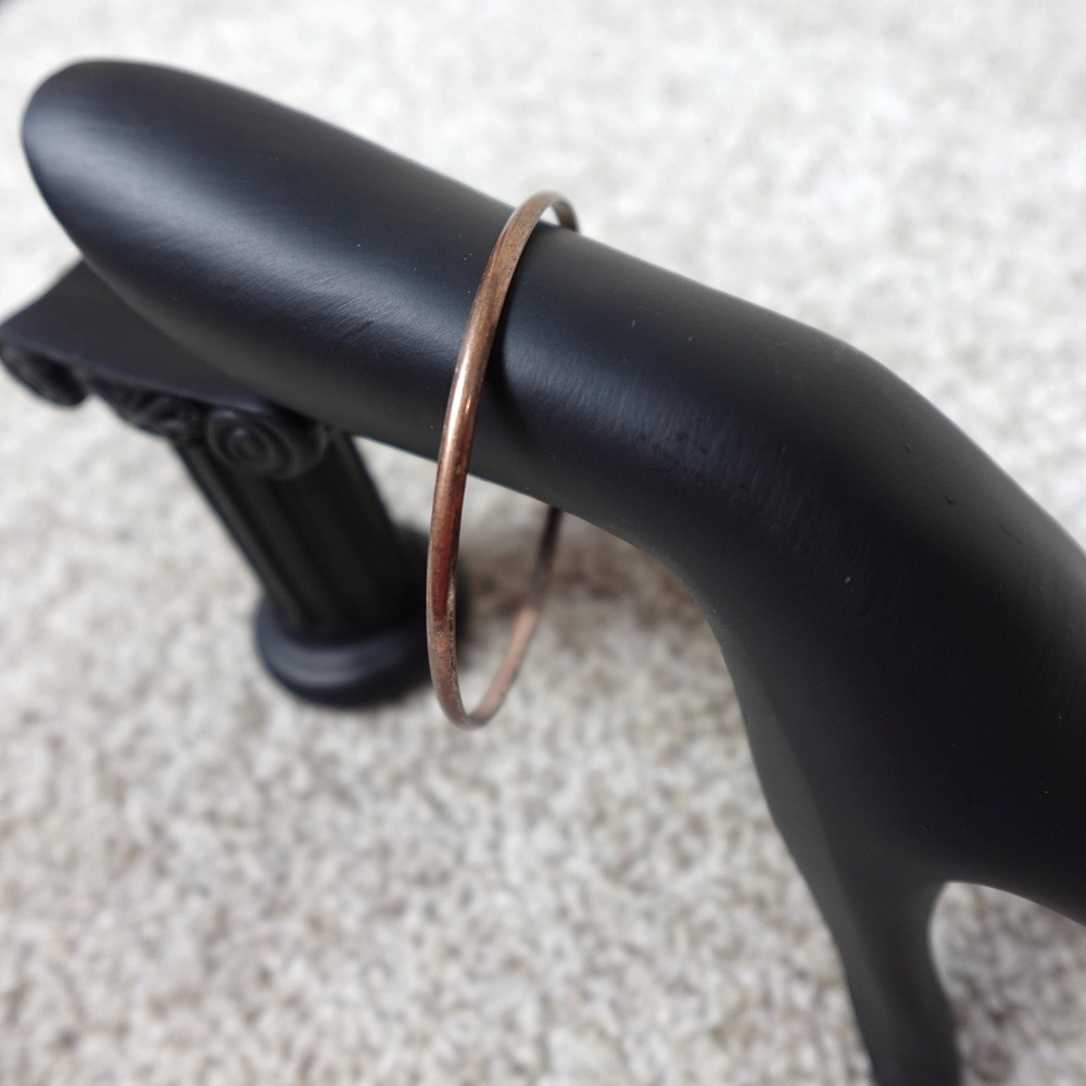 Copper‎ Tone Metal Thin Round Bangle Bracelet Minimalist Stacking Jewelry
